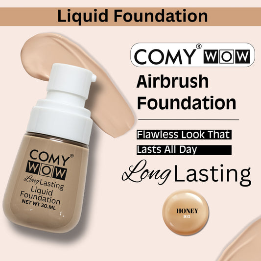 SPF 50+ Full Coverage Liquid Foundation – Lightweight Natural Finish