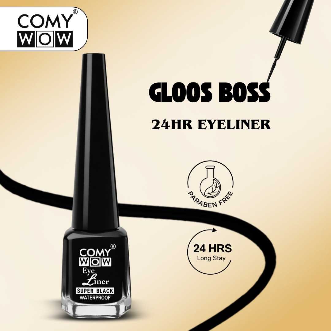 Super Black Waterproof Eyeliner – Long Lasting & Smudge Proof