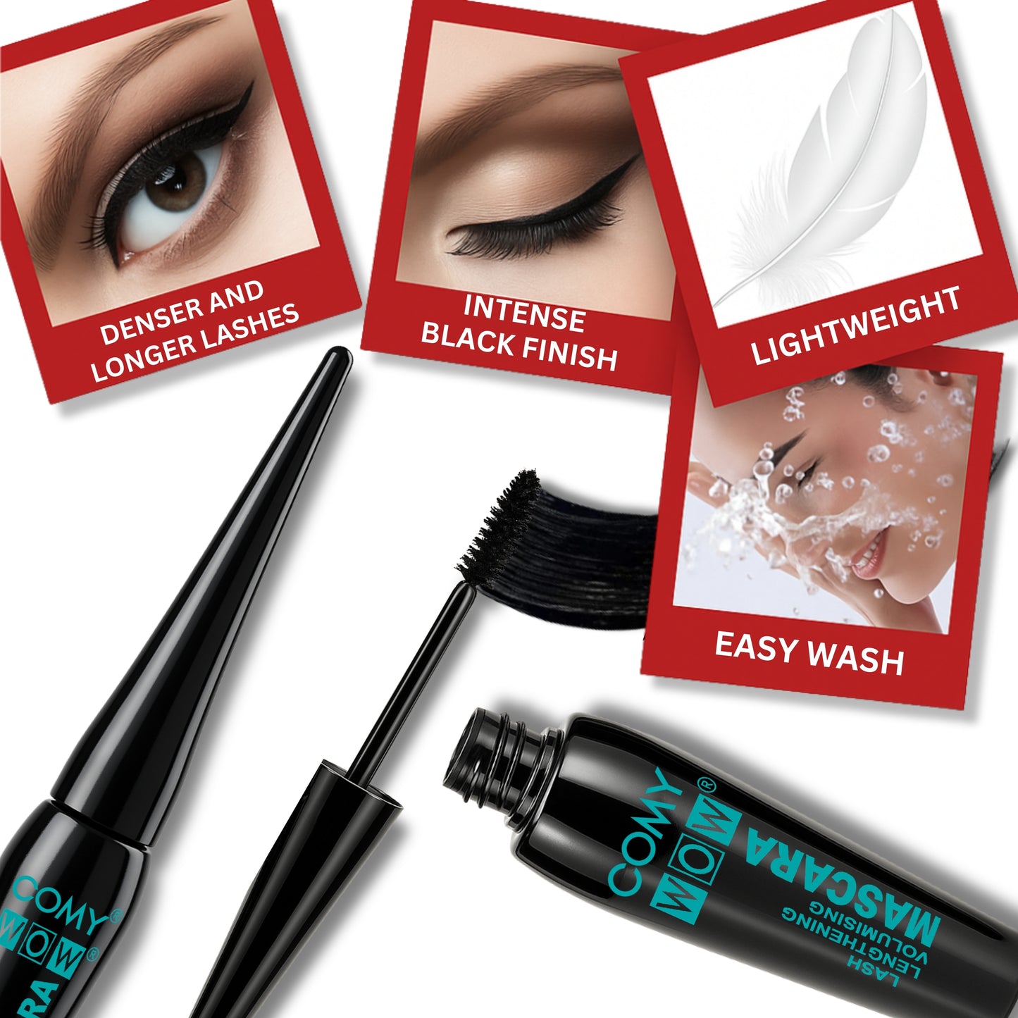 Lash Lengthening & Volumising Mascara – Long Lasting Extra Black Waterproof