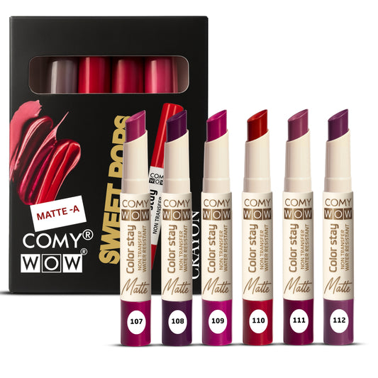 Matte Liquid Lipstick Set Pack of 6 | Waterproof Long Lasting Smudge Proof High Pigmented Lipstick Kit for Women