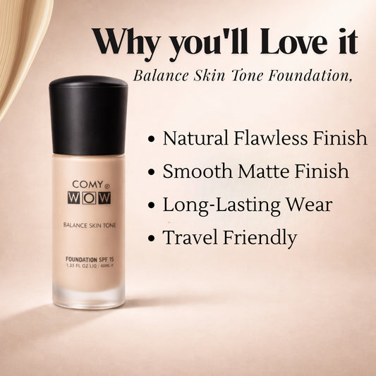 Flawless Matte Finish Liquid Foundation – SPF 15 Long Lasting Coverage