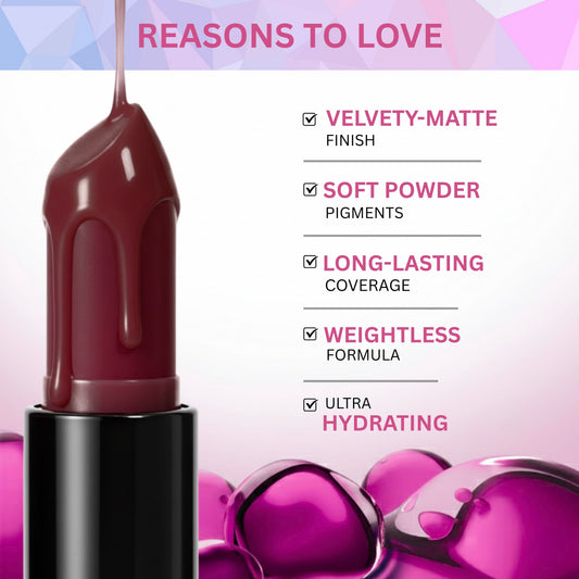 Matte Me Lipstick  Velvety Matte Finish, Long Lasting & Highly Pigmented Lip Color