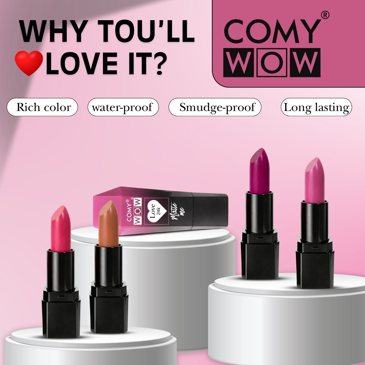 Matte Me Lipstick  Velvety Matte Finish, Long Lasting & Highly Pigmented Lip Color