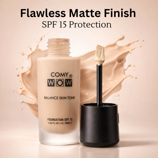 Flawless Matte Finish Liquid Foundation – SPF 15 Long Lasting Coverage